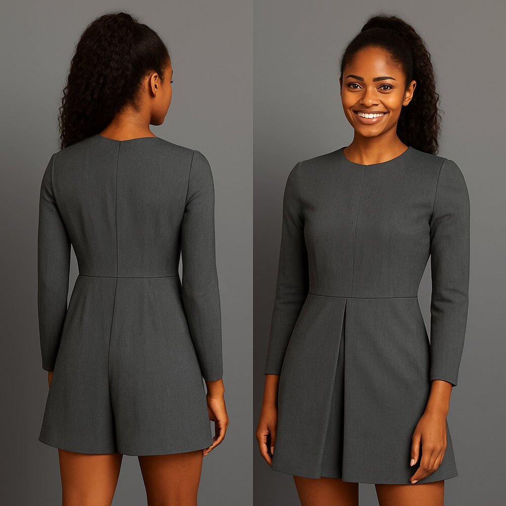 &Other Stories Box Pleat Suit Exposed Zipper dress